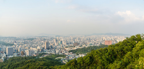 Obraz premium Panorama view of seoul city ,south korea