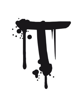 T Graffiti Tropfen Farbklex Spray