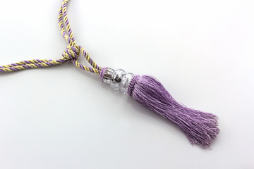 Purple curtain tassel interior decoration.