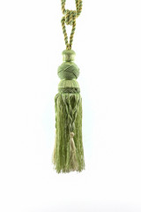 Green curtain tassel interior decoration.