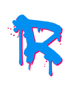 R Graffiti Tropfen Farbklex Spray