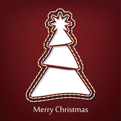 Vector christmas postcard design with denim jeans background