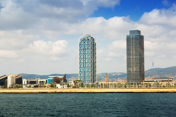 View of Barcelona from sea
