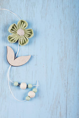 Flower on wooden background