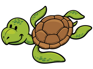 Vector illustration of Cartoon turtle