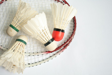 Badminton racket with ball