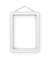 white blank frame on the wall. isolated.