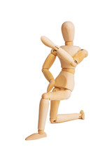 Wooden mannequin isolated on white