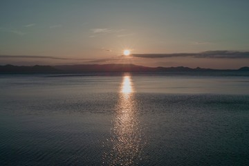 猪苗代湖の夕日