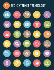 49 SEO flat icons,color vector