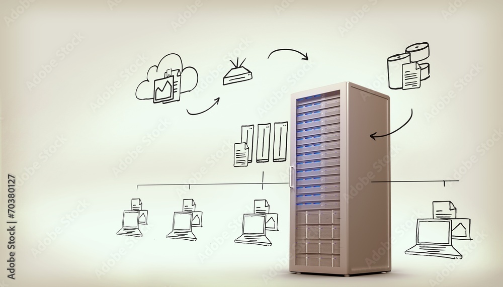 Poster Composite image of cloud computing doodle