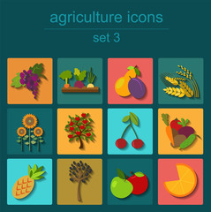 Set agriculture, farming icons.