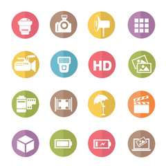 Photography icons,colors vector
