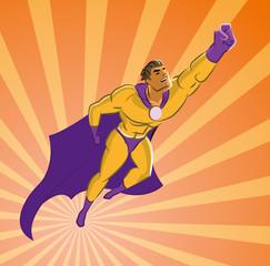 Superhero flying up
