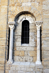 Fototapeta na wymiar Architectural detail of the church of Saintes-Maries-de-la-Mer