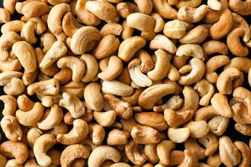 cashew nuts on black backround