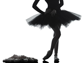 young woman ballerina ballet dancer dancing silhouette