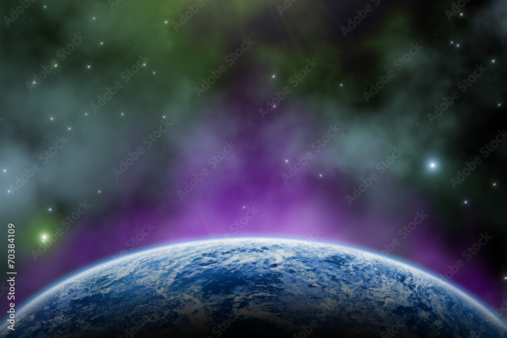 Canvas Prints planet in vivid universe