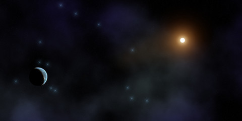 Obraz na płótnie Canvas Sunrise on a distant planet.