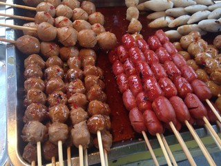 Thai style fried sausage sticks