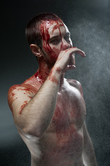 Gory man.Studio portrait © FlexDreams