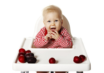 Baby Is Eating Plums