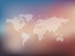 Map of the world on blur background,clean vector