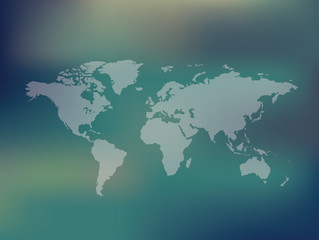 Fototapeta na wymiar Map of the world on blur background,clean vector