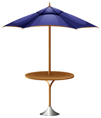 A table with an umbrella