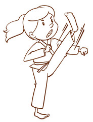 A simple sketch of a martial arts expert