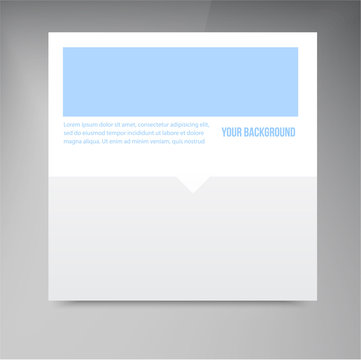 Vector paper template banner. White note