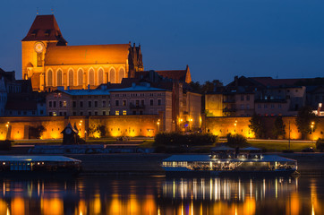 Torun (Poland) at night. The cathedral