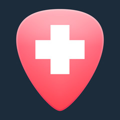 Obraz premium Guitar pick with a swiss flag