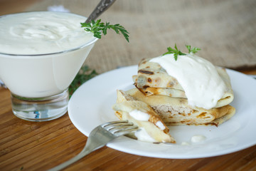Pancakes with meat