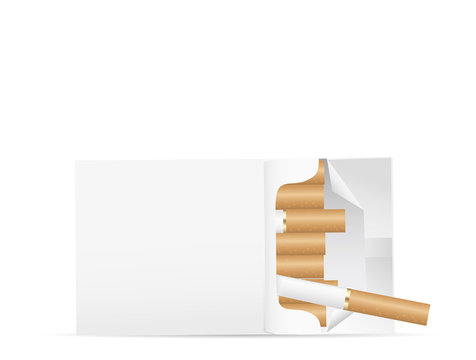 Packet of cigarettes on a white background.