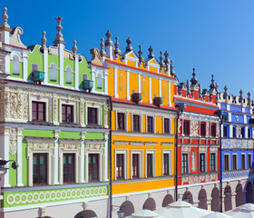 Zamosc, Poland. Historic buildings of the old town