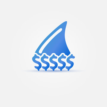 Blue business shark concept icon