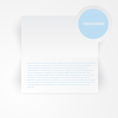 Vector paper template banner. White note