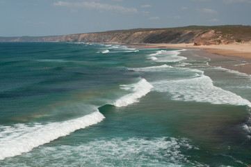 Atlantic ocean in Algarve coast, Portugal. Summer vacations