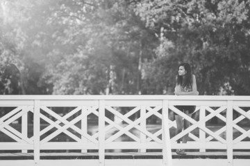 Girl on bridge