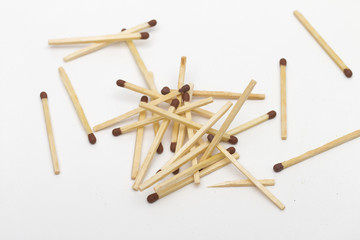 match on the white background