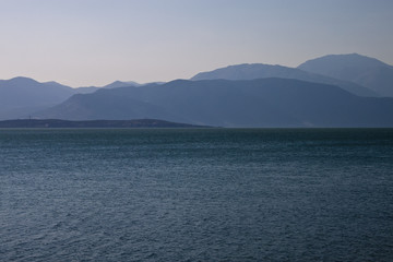 Fototapeta na wymiar Egirdir lake with mountains in Turkey