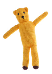 Wool teddy bear - crafts - obrazy, fototapety, plakaty