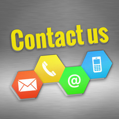 colored contact us sign