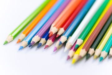 Colorful colored pencil closeup