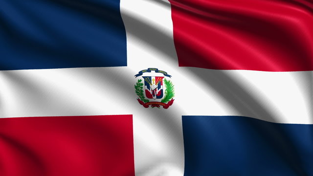 flag of the Dominican Republic with fabric structure; looping