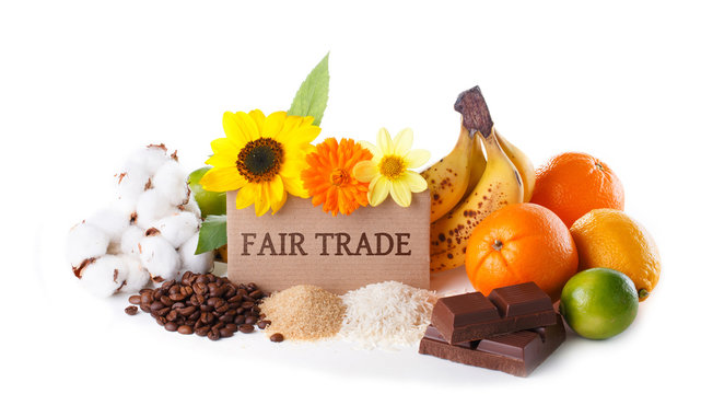 Fair Trade Produkte  -  Handel - Schild