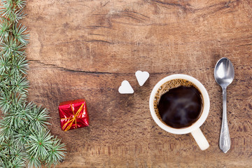 Cup of coffee with christmas decoration 1