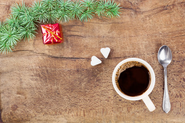 Cup of coffee with christmas decoration 2