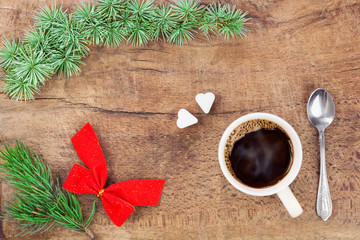 Cup of coffee with christmas decoration 5